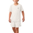 thumbnail image 2 of FSYBOA Boys Athletic Outfit Set Size 7T, 2 Piece Short Sleeves Summer Quick Dry Kids T Shirts and Shorts White, 2 of 9