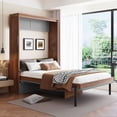 thumbnail image 2 of Newest Full Size Murphy Bed with Foldable Desk – Space Saving Wall Bed - Walnut & Gray, 2 of 9