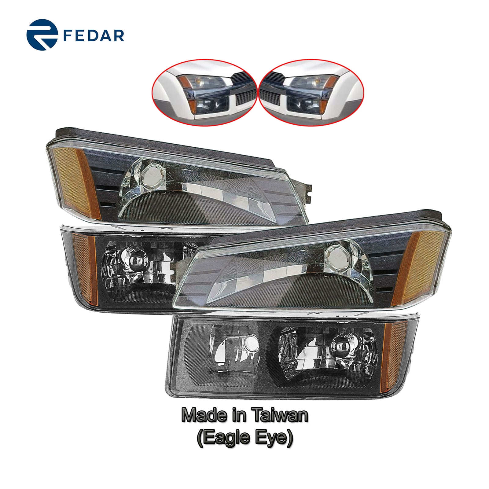 Headlight & Signal Lamp Fit 2002 2003 2004 2005 2006 Chevy Avalanche