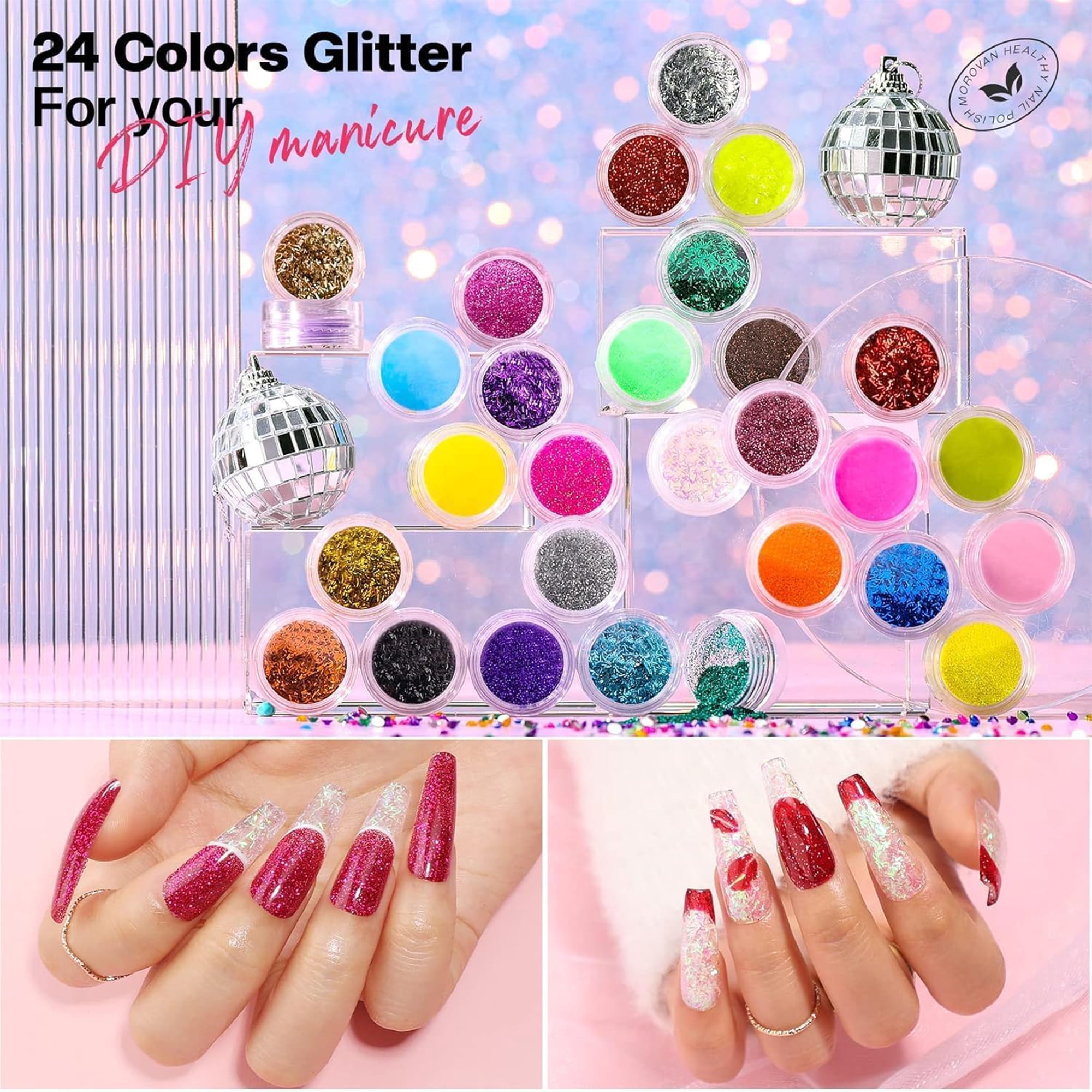 Morovan Acrylic Nail Kit with U V Lamp with Everything Starter Nail Kit Set Professional for Beginners