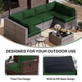 thumbnail image 4 of Geemuslly 14-Piece Outdoor Sectional Replacement Cushion Set, Waterproof Patio Cushions for 6-Seat Furniture, Liner&Cover (Not include sofa), Dark Green, 4 of 7