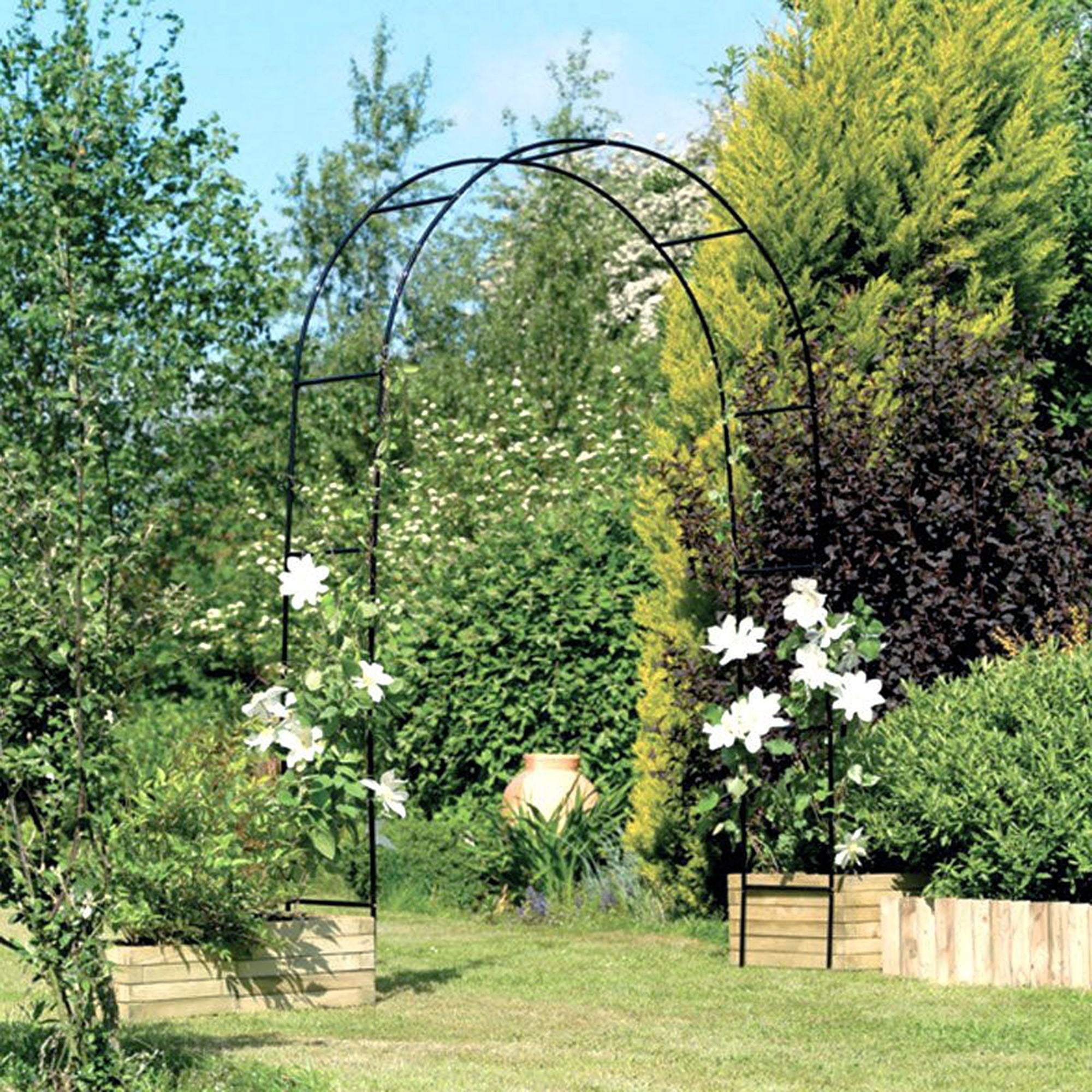 Metal Garden Arch Trellis, Wedding Arch, Adjustable Arbor Trellis for Garden Climbing Plants Support or Wedding Decor, 78"H x 45"W