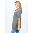 thumbnail image 3 of Woman Within Plus Size Elbow-Sleeve Polo Tunic, 3 of 6