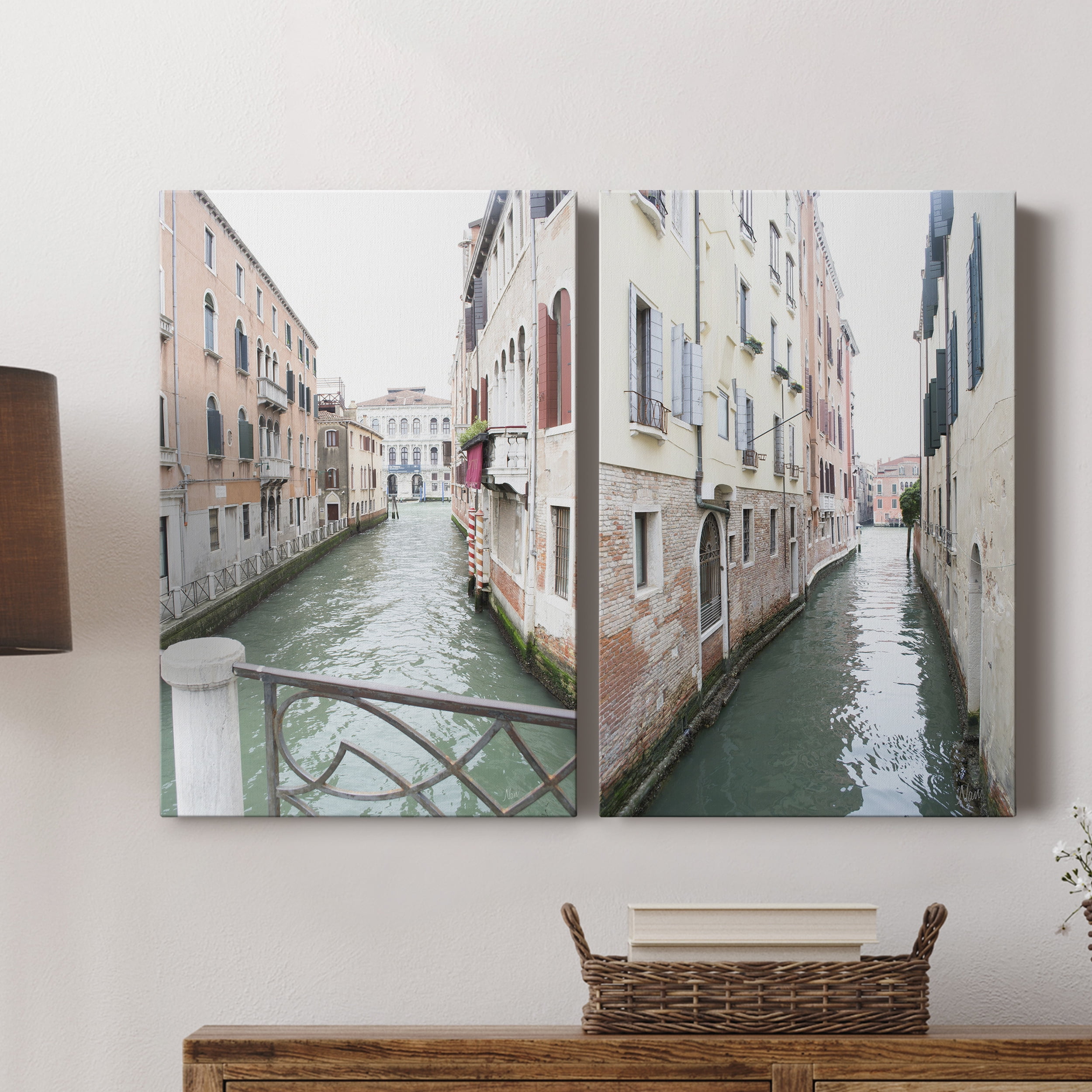 Venice Canal I Premium Gallery Wrapped Canvas - Ready to Hang - Set of 2 - 8 x 12 Each
