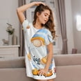 thumbnail image 3 of Lsque Gnome Camping Fishing Pattern Nightgowns for Women Sleep Shirts Short Sleeve Nightshirt Pullover Nightdress Soft Sleepwear Relaxed Fit Nightdress, 3 of 6