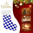 thumbnail image 4 of Coolnut 1 Pack Christmas Stockings 17.7 Inches Blue and White Checker Box Large Size Xmas Cable Stocking Gifts & Decorations for Family Holiday Xmas Party, 4 of 6