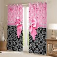thumbnail image 2 of Manfei Pink Girly Bow Blackout Curtains,Retro Victorian Damask Window Curtains Pack of 2 (38x45 Each), 2 of 6