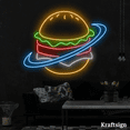 thumbnail image 3 of Craftnamesign Burger Planet Neon Sign,Burger Restaurant Decor,Burger Signs, 3 of 4