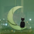 thumbnail image 4 of SPRING PARK Cat On The Moon Stained Glass Window Hanging Suncatcher Cat Lover Gift, 4 of 7