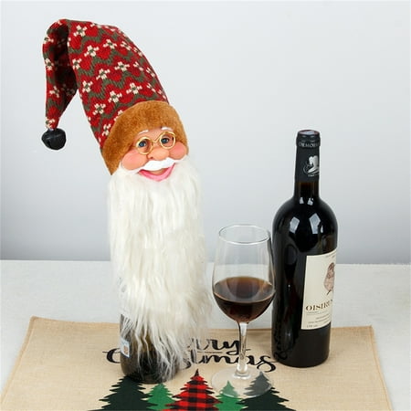 

Floleo Clearance Christmas Supplies Bottle Set Santa Claus Head Red Wine Cover Case Bag Gift