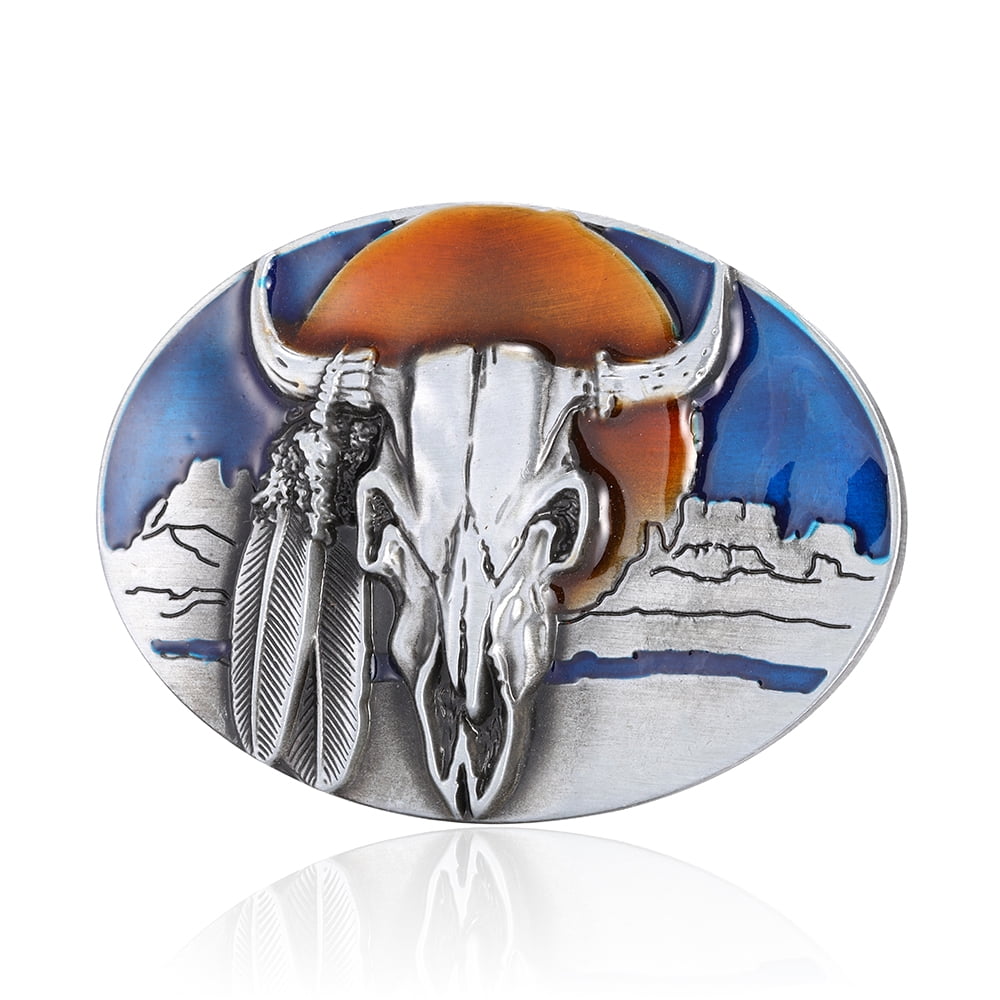 バックル　“THE STATE OF TEXAS” State of Texas Longhorn Silver Chrome Texans Map Belt Buckle