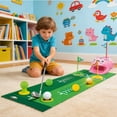 thumbnail image 3 of BotaniNest Automatic Putting Mat Indoor/Outdoor Practice With 3 Stainless Steel Putters Alignment Mat Animal Theme For Family Games & Skill Training, 3 of 6