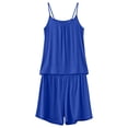 thumbnail image 3 of gbyLJF Womens Pajama Set Summer Sleeveless Sleepwear 2 Piece Shorts Nightwear Set Cofortable Pajama Set for Women, 3 of 6
