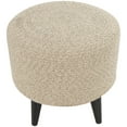 thumbnail image 6 of DecMode Polyester Chevron Textured Stool with Black Wooden Legs, Beige, 6 of 9