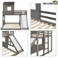 thumbnail image 4 of BELLEMAVE Bunk Beds Twin over Full Size, Playhouse Bunk Bed with Slide, Roof, Window, Ladder and Full-Length Guardrail,House Bunk Beds for Teens(Antique Gray), 4 of 12