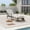 1  Chair Gray, variant on HAPPATIO Outdoor Chaise Lounge Chair Set of 2, Aluminum Pool Lounge Chair with Adjustable Backrest, Cushion, Curved Armrest, and Side Table, Outdoor Lounge Chair for Beach, Yard, or Poolside (Brown)