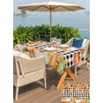 thumbnail image 4 of Outdoor Tablecloth with Umbrella Hole and Zipper, Orange Green Pumpkins Fall Rectangle Table Cloth 60x102 Inch Waterproof Tablecloth, Thanksgiving Botanical Plaid Picnic Table Cover for Patio Camping, 4 of 7