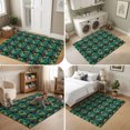 thumbnail image 5 of Area Rugs 4'x6'. Summer Botanical Carpet Runner Indoor Outdoor Rugs Home Decor Aesthetic, Tropical Monstera Leaves Flowers Green Non Slip Mats Washable Accent Rug for Living Room Bedroom, 5 of 8