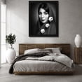 thumbnail image 3 of Amir Heydari 26x32 Black Modern Wood Framed Wall Art Titled - A Girl With Beautiful Flowers, 3 of 6