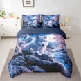 thumbnail image 2 of Homewish Magical Wolf Wildlife Bedding Comforter Set 7pcs for Teens, Japanese Cherry Blossoms King Bedding Sets, Tokyo Style Reversible Bed Sheets, Ultra Soft Bedroom Decor, 2 of 7