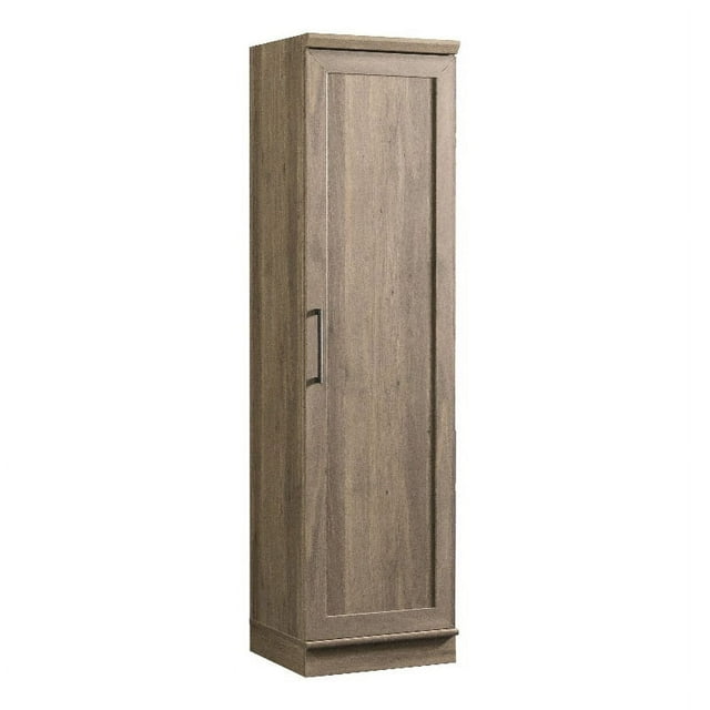 Pemberly Row Engineered Wood Single Door Pantry in Salt Oak Finish
