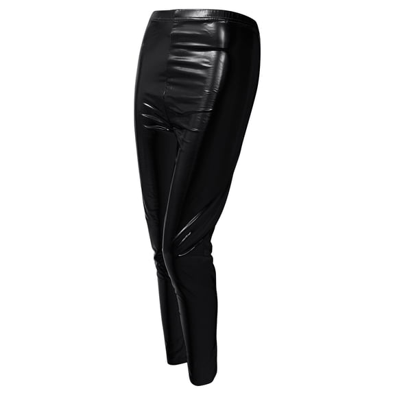 WHAMVOX  Bright Leather Pants Women's Leggings Trousers Pregnant Woman Black