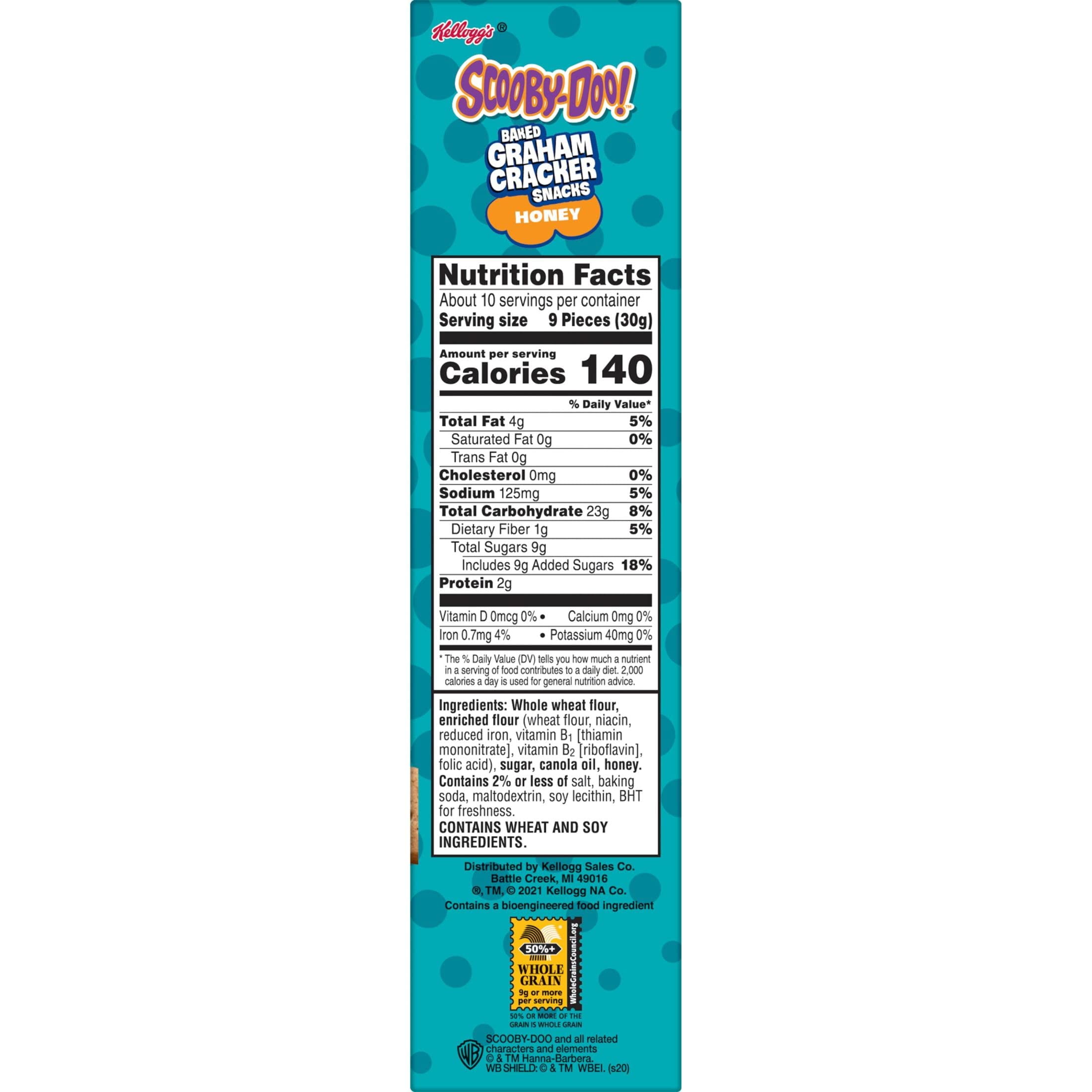Kellogg's SCOOBY-DOO! Baked Graham Cracker Snacks, Honey 11oz Box (Pack of 5)