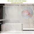 thumbnail image 5 of Cortina de ducha a prueba de moho, semitransparente, de EVA, impermeable, lavable, con forma de cubo de agua 3D y 12 anillas, 180 x 200 cm, 5 of 5