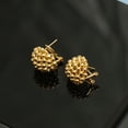 thumbnail image 4 of LeCalla 925 Sterling Silver 18K Yellow-Gold Plated Round Beaded Omega Back Stud Earrings for Women and Teen 15MM, 4 of 8
