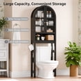 thumbnail image 5 of HMstone Over The Toilet Storage Cabinet, 23.7’’W Bathroom Storage Shelf Organizer with Acrylic Doors, Freestanding Above The Toilet Storage Cabinet with Adjustable Shelf for Bathroom, Dark Brown, 5 of 10