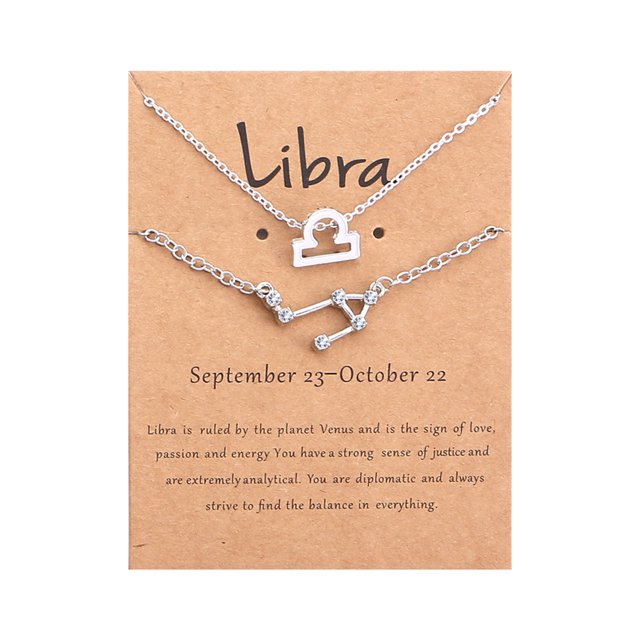 DPTALR Douze Constellation Collier Diamant Bracelet + Collier Ensemble de Cartes Constellation Ensemble