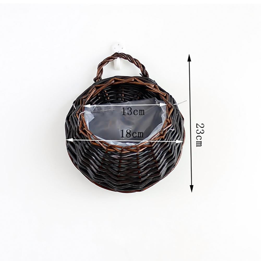 Details about   Hanging Plant Basket Hand Made Wicker Rattan Pot Planter Container For Garden 