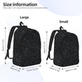 thumbnail image 4 of Rocae Black Glitter for Durable Canvas Backpack Leisure Large Bag Travel Rucksack Multi-function Backpack Medium, 4 of 8