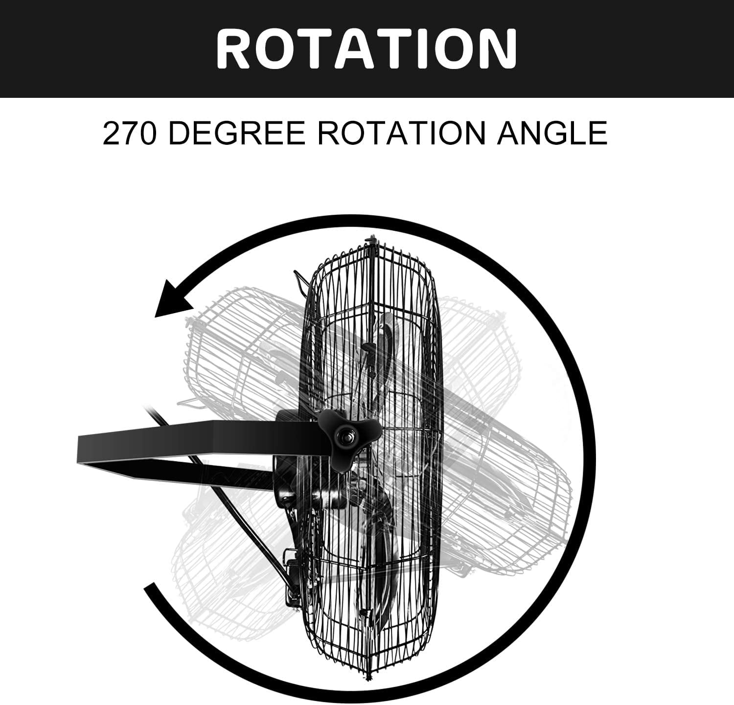 Simple Deluxe 20 inch Industrial Wall Mount Fan, 3 Speed Commercial Ventilation Metal Fan - High Velocity