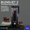 thumbnail image 2 of Portable Blender for Smoothies & Shakes - 16oz Cordless Personal & Small Blender, USB-C Rechargeable & Self Cleaning - Quiet Mini Travel Blender with Stainless Steel Blade (Black), 2 of 6