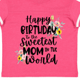 thumbnail image 4 of Inktastic Happy Birthday to the Sweetest Mom in the World Girls Toddler T-Shirt, 4 of 5
