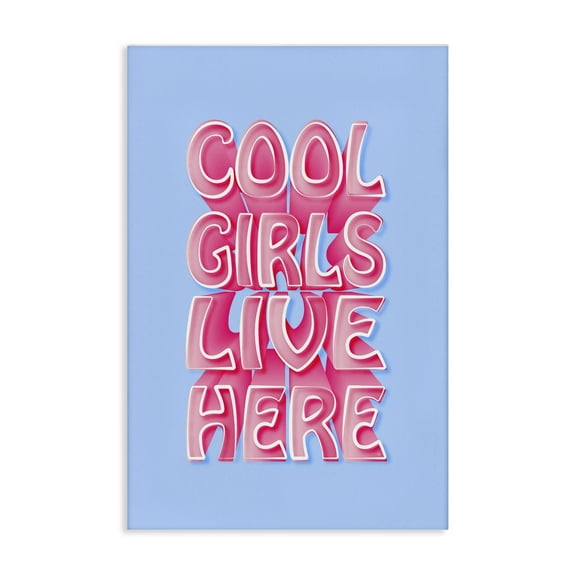 Stupell Industries Cool Girls Live Here Text & Numbers Painting Wrapped Canvas Art Print Wall Art, 16 x 24