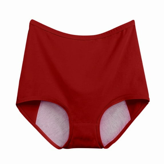 Women Girls Plus Size Cotton Solid Color Menstrual Period Underwear Physiological Leakproof Panties