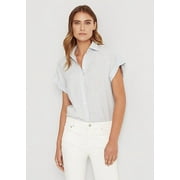 Ralph Lauren ESTATE BLUE/WHITE Striped Linen Shirt, US X-Large