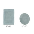 thumbnail image 2 of Better Trends 2 Piece Premium Bathroom Rug Set 100% Cotton Soft Tufted Reversible Bath Rug Water absorbent Bath Mat Ideal for Bathroom Shower and Tub Use, Edge Collection Blue (18" x 20" | 17" x 24"), 2 of 3