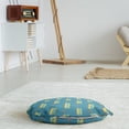 thumbnail image 3 of Transportation Round Floor Cushion with Handle, Repeating School Bus and Stop Signs, Decorative Pillow for Living Room & Dorms, 18" Round, Sea Blue Mustard, by Ambesonne, 3 of 4