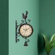thumbnail image 2 of Reloj de pared, reloj de estación retro de doble cara, reloj de pared de araña redondo con Números romanos, 2 of 8
