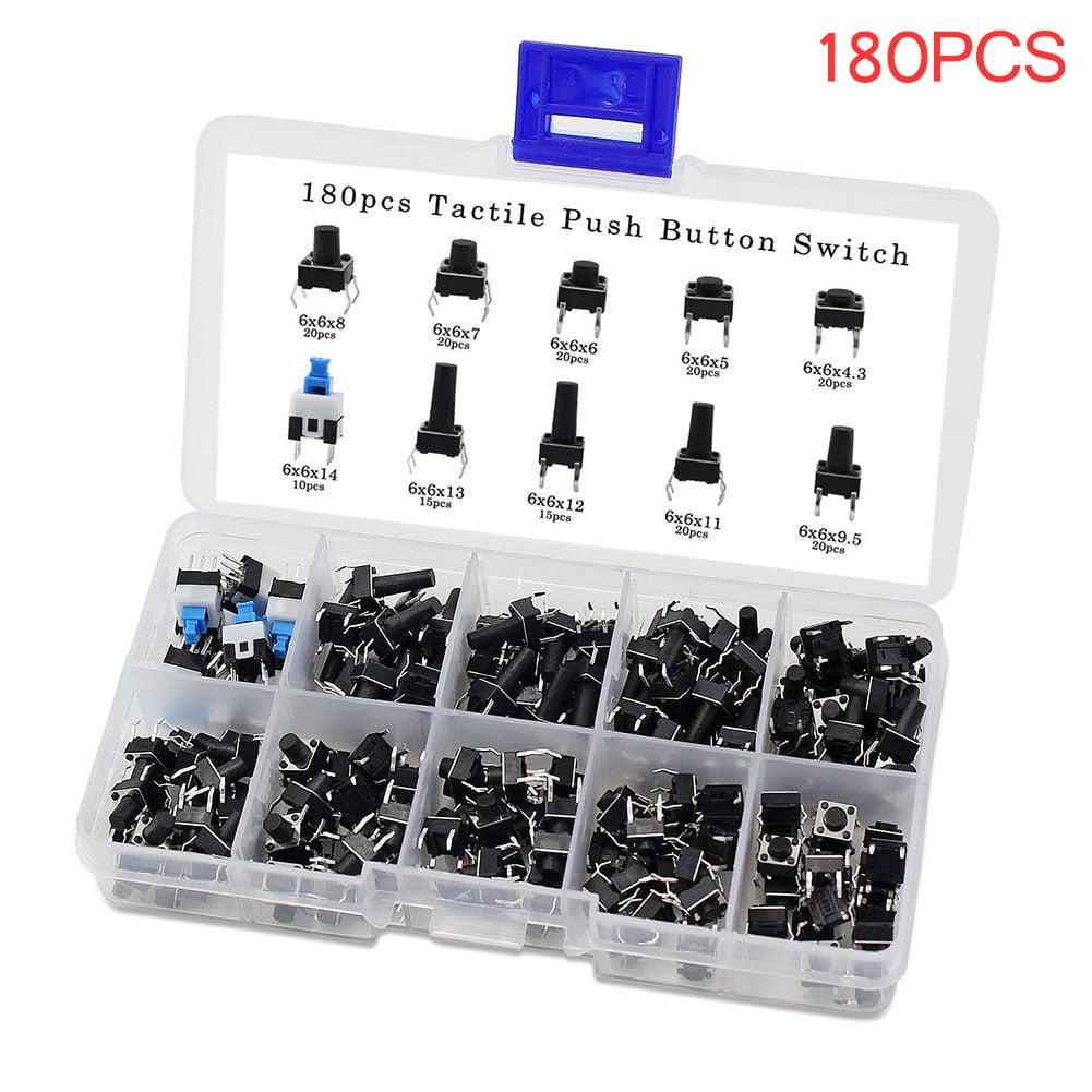 Stainless Steel Assorted Kit ON/OFF Touch Button Switch Micro Push Button Switch 