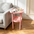 thumbnail image 5 of Yardvibe Bedsides Table Organizers, Pink Mini Friendly Rounded Corners Lightweight Portable Storage Shelf, Home Bedroom Space-Saving Furniture (E), 5 of 6