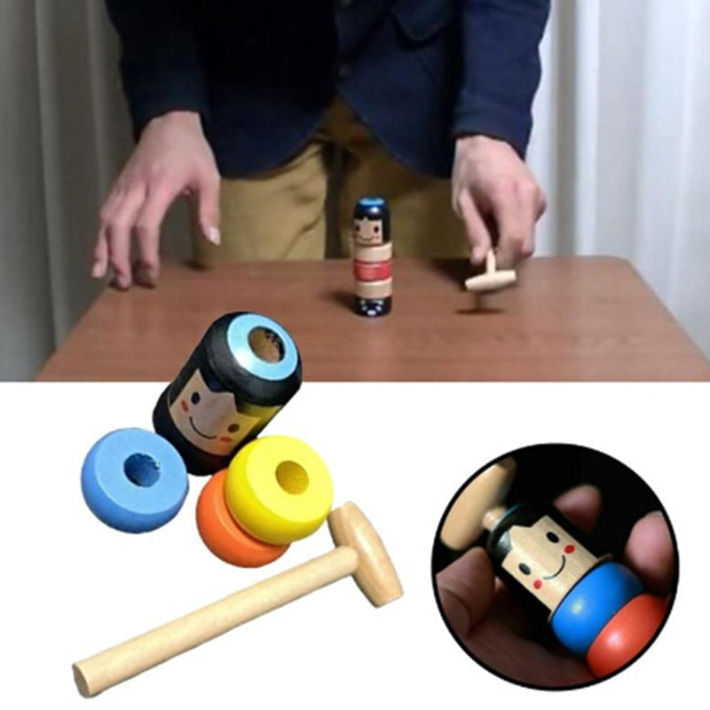 1set Immortal Daruma Unbreakable Wooden Man Magic Toy Fun Toy Accessor.vi 