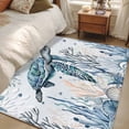 thumbnail image 5 of Sea Turtle Washable Area Rugs 4'x6', Ocean Starfish Coral Seagrass Low Pile Throw Living Room Rug Non-Slip Sturdy Edge Binding Carpet for Indoor Entryway Bedside Kitchen, 5 of 9