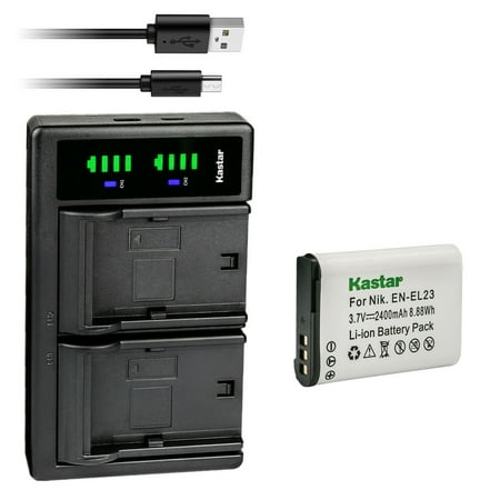 Kastar 1-Pack EN-EL23 Battery and LTD2 USB Charger Replacement for Nikon EN-EL23 ENEL23 Battery Nikon MH-67 MH-67P Charger Nikon Coolpix P900 Coolpix P900s Coolpix S810c Camera