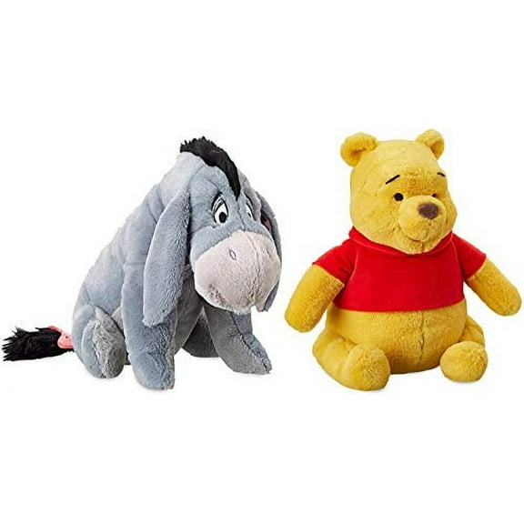 Kelly Toy Disney Winnie The Pooh Plush Bundled - Medium - 11 Inches (Eeyore & Pooh)