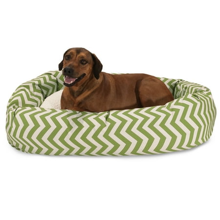 UPC: 0788995546245 | Majestic Pet | Chevron Sherpa Bagel Pet Bed For Dogs  Sage  Extra Large