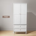 thumbnail image 5 of HLR 71" Tall Modern Wood Armoire Wardrobe Closet, Freestanding Cabinet with Hanging Rod for Bedroom, White, 5 of 12